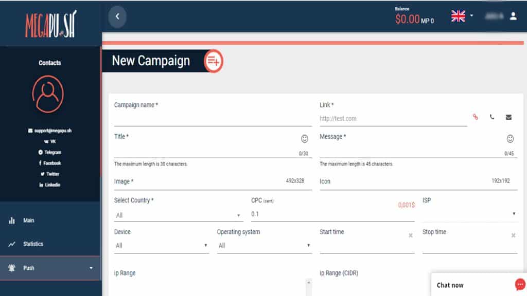 MegaPush Review - How to Create a Campaign