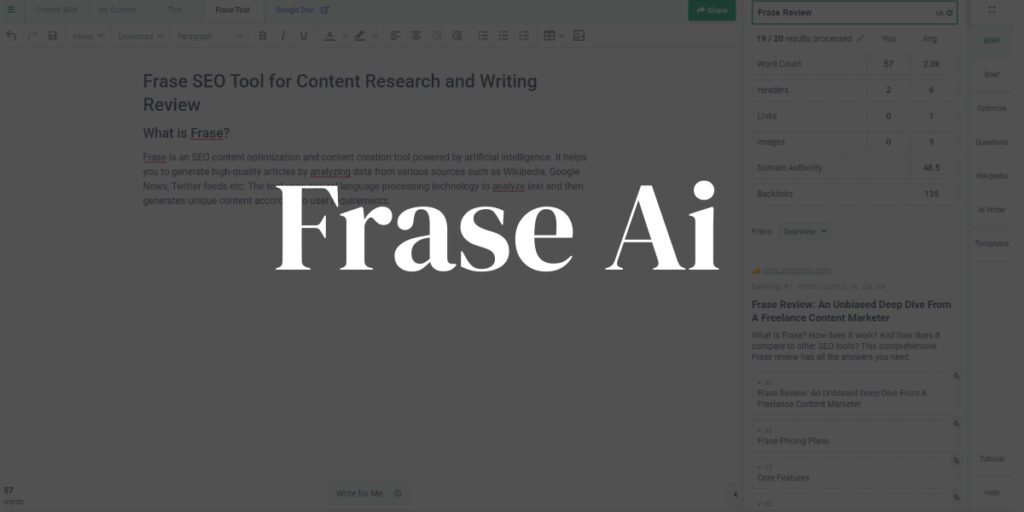 Frase AI SEO Content Optimization Tool