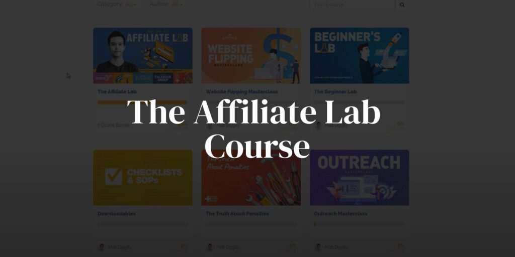 The Affiliate Lab Course Dashboard - Best Affiliate Marketing Courses