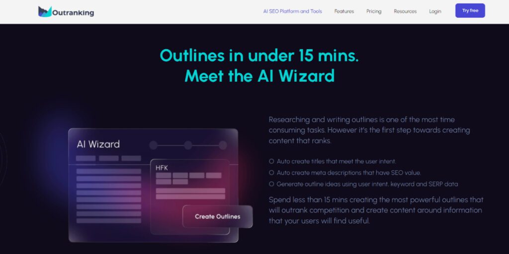 Outranking AI Content Writing Wizard