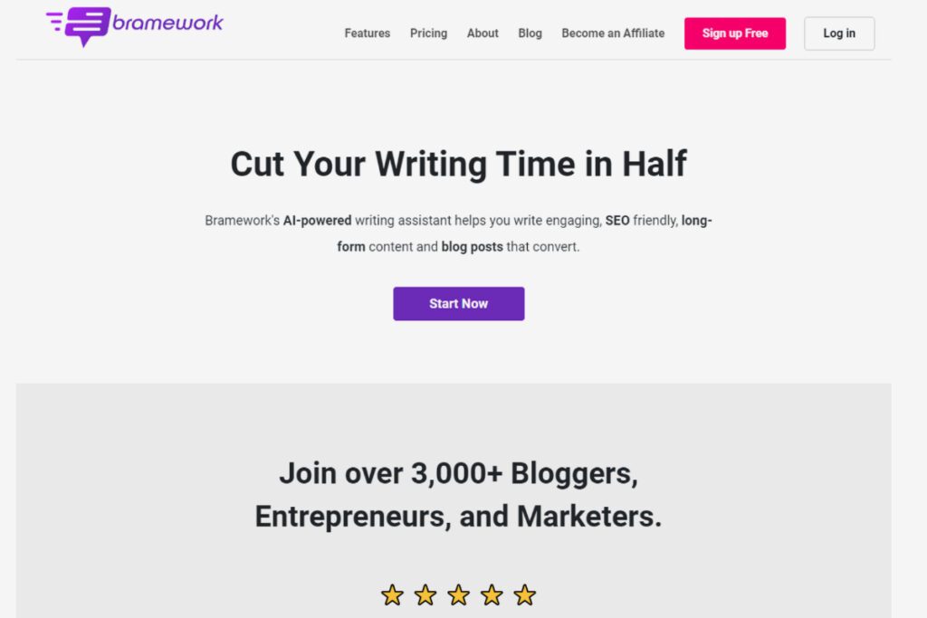 Bramework AI Content Writing Assistant Tool